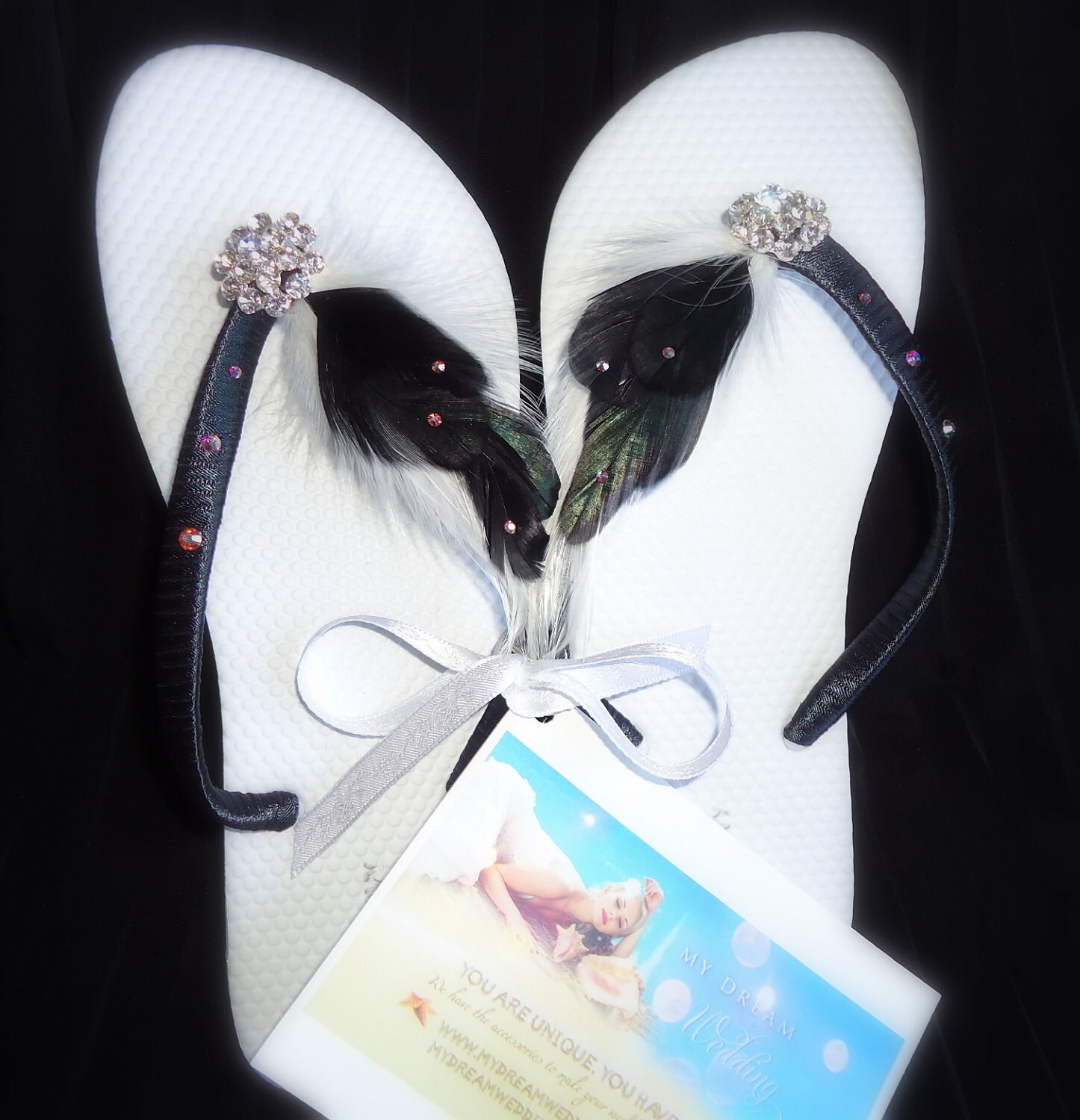 Black and White Flip Flops. Black and White by MyDreamWedding