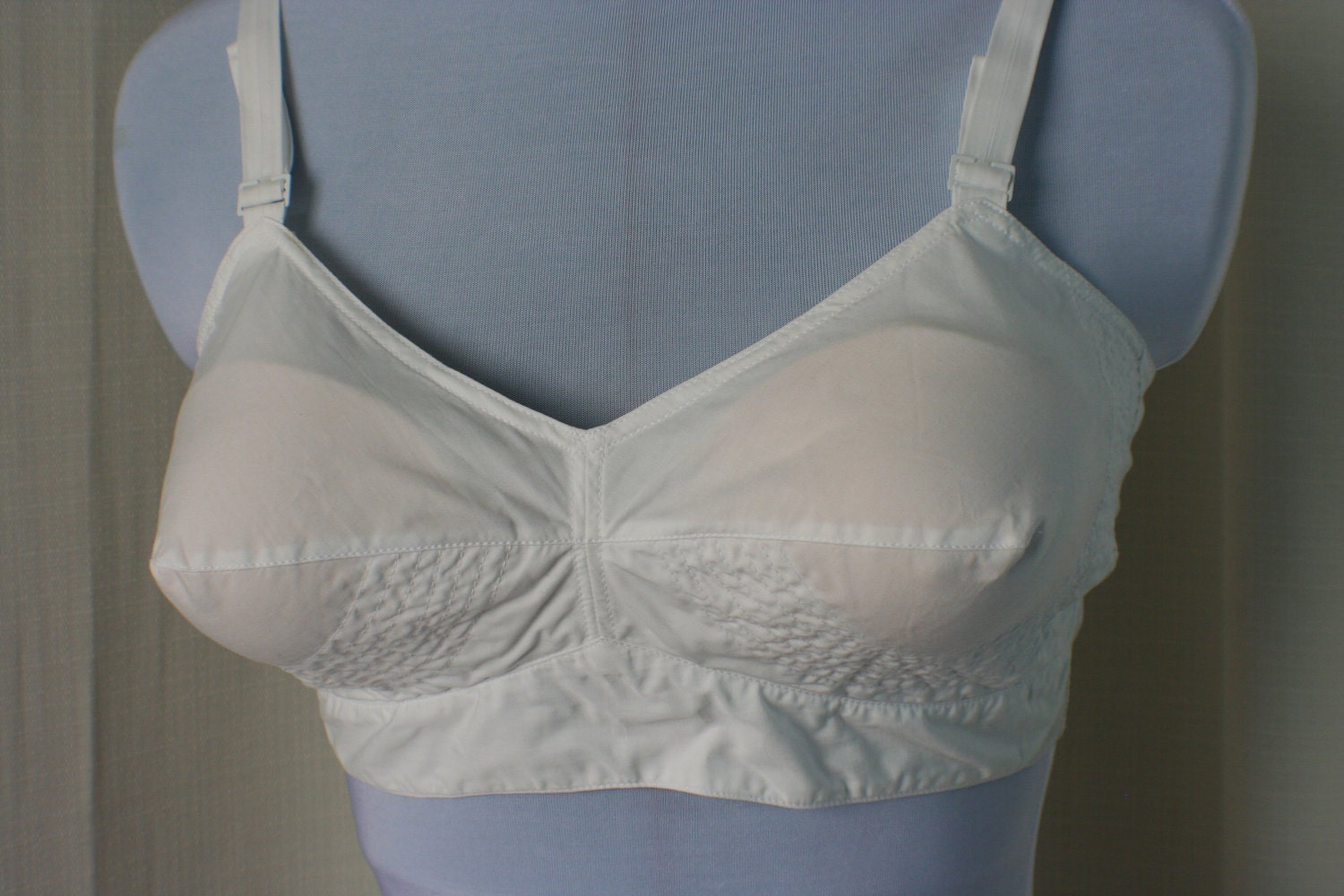 bullet bra cotton semi circle stitch bra white 40 B