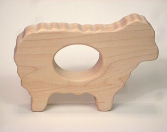 100% Natural Wooden Sheep Teether for Infants and Toddlers