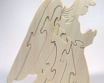 All Natural Eco Friendly Wooden Angel for Christmas