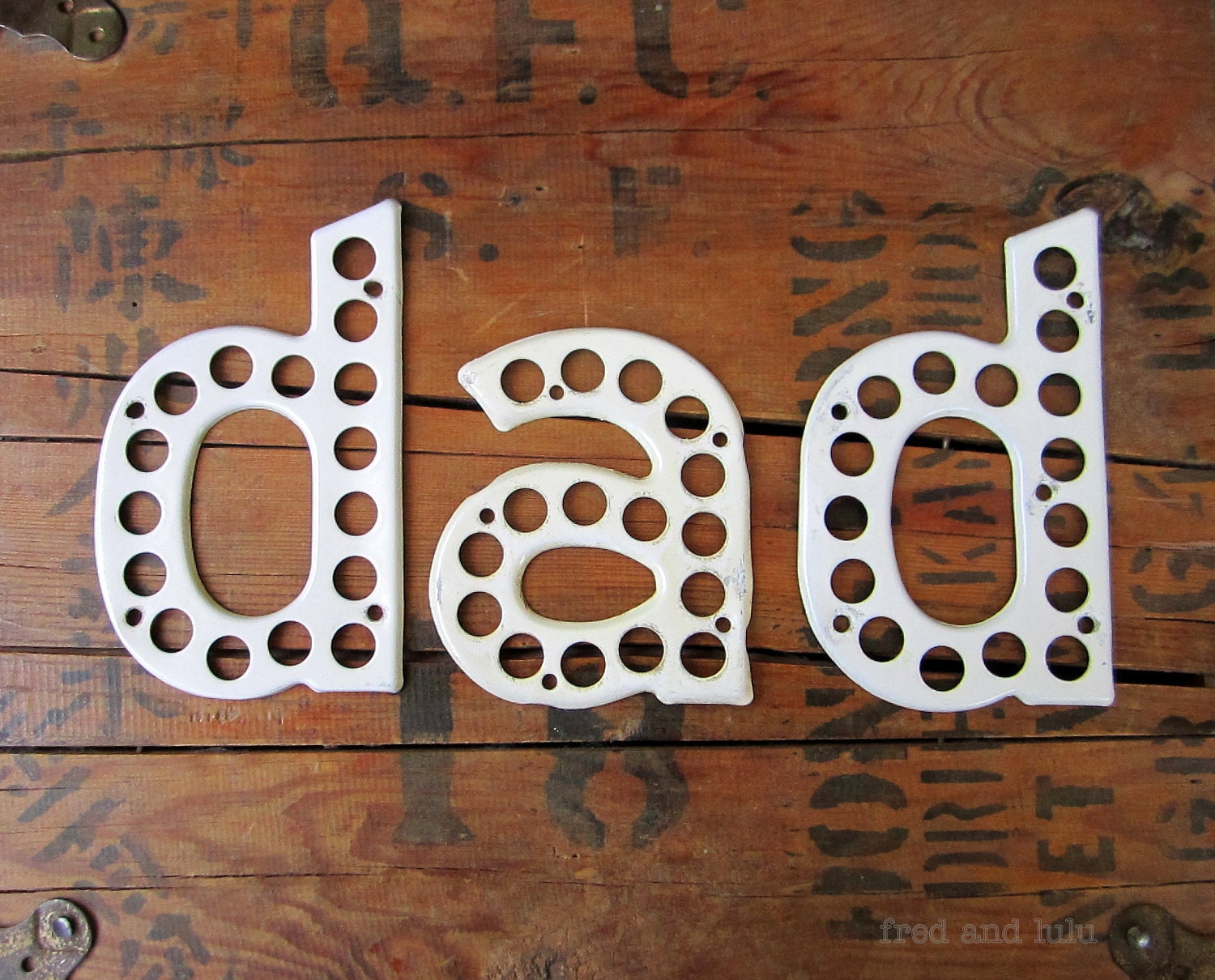 DAD Sign // Vintage Metal Letters Highway Dept Salvage