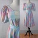 Sun Dress, Pastel Plaid with Scoop Neck, Cotton Blend, size Small or XS, Vintage 1970's