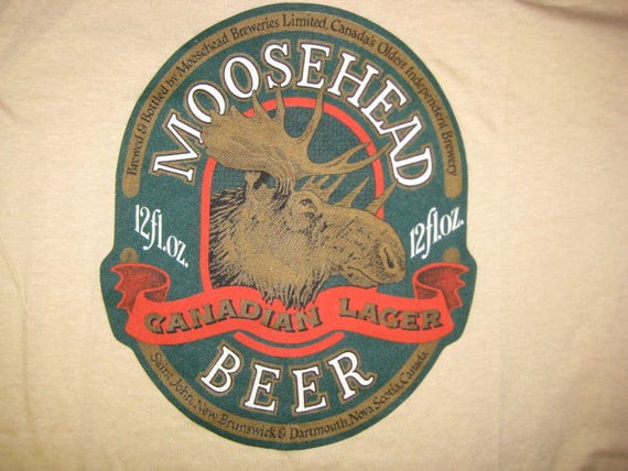 Vintage 80's t-shirt Moosehead Beer soft and by blackmarketpop
