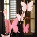 3D paper butterfly mobile, baby nursery, room decoration in shaded pink