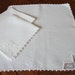 Linen Napkins Crocheted Detail Set of 3 Vintage