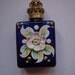 Vintage Blue Glass Handpainted Perfume Bottle-REDUCED PRICE