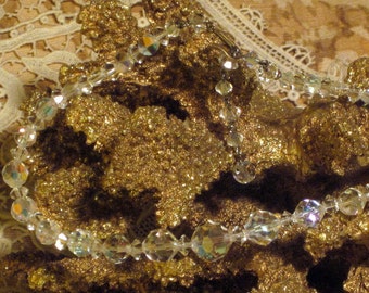 Vintage Necklace Aurora Borealis Crystal Circa 1950's