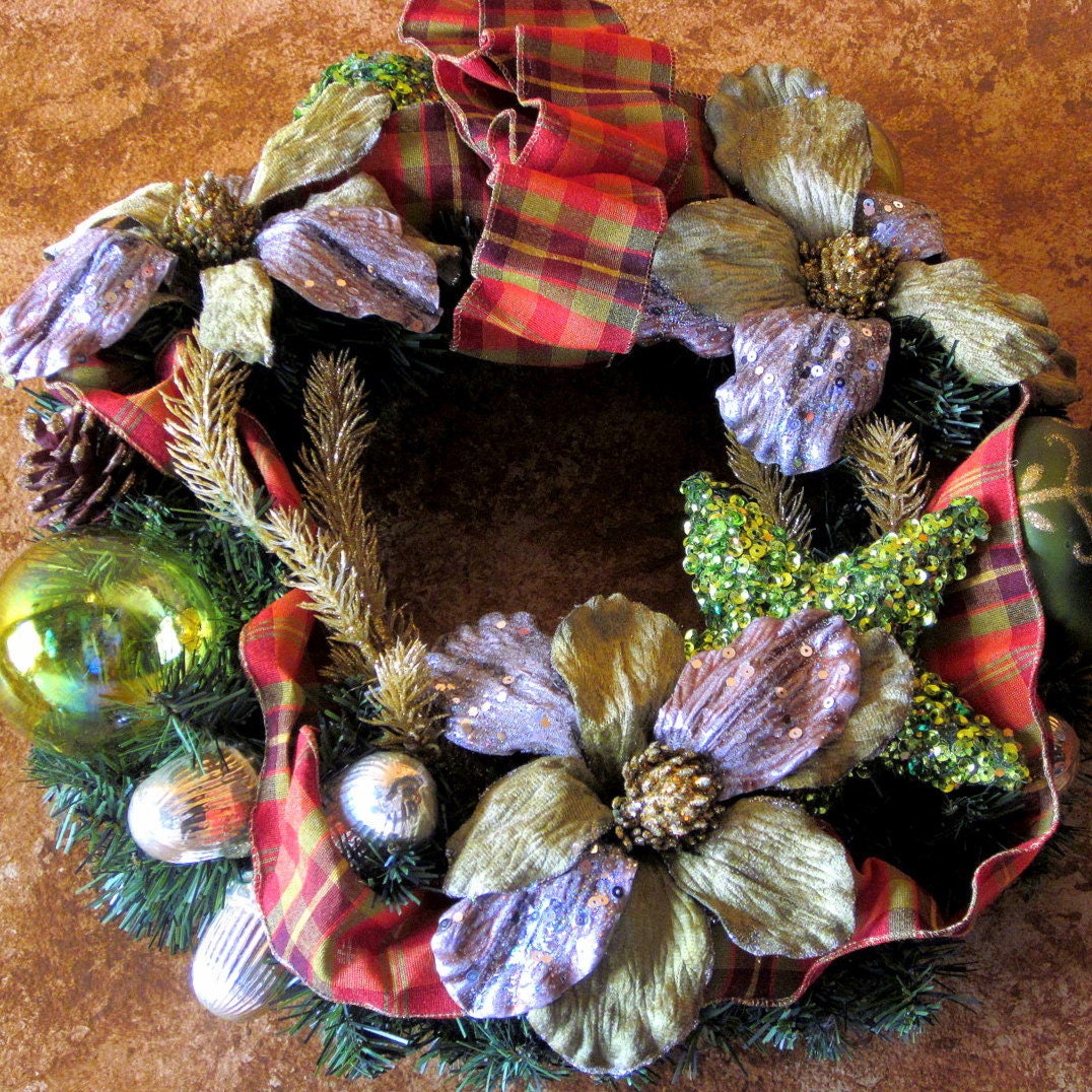 Christmas Wreath Hand Decorated by Decojumeau