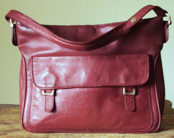 satchel book bag shoulder bag leather 1970s handbag