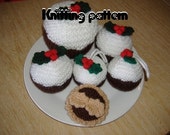 Mince pies and Christmas puddings knitting pattern. UK seller
