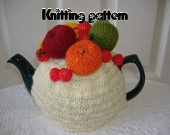 Knitting pattern mini fruits tea cosy to fit a medium pot. UK seller.