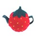 Strawberry tea cosy handknitted to fit a small pot UK seller
