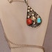 Vintage Navajo American Indian Sterling Coral & Turquoise Necklace