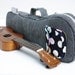 Soprano ukulele case - The Blue Hour -- Blue and White Stripe Japanese Cotton Denim Ukelele Bag (Made to order)
