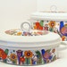 Royal Crown Paradise Porcelain 3 Quart Oval and 1 1/2 Quart Oval Covered Casserole dishes