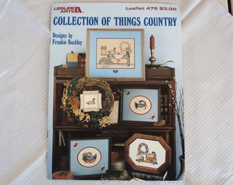 Vintage Leisure Arts Needlepoint Leaflet Issue 479 Collection of Things Country.
