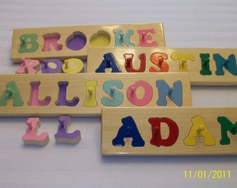 Hand Crafted personalized wooden name puzzles must5rg4 grt