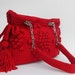 crochet bag/knitting bag/wool bag/Celebrity style handmade unique bag with metal/crochet straps ,in red