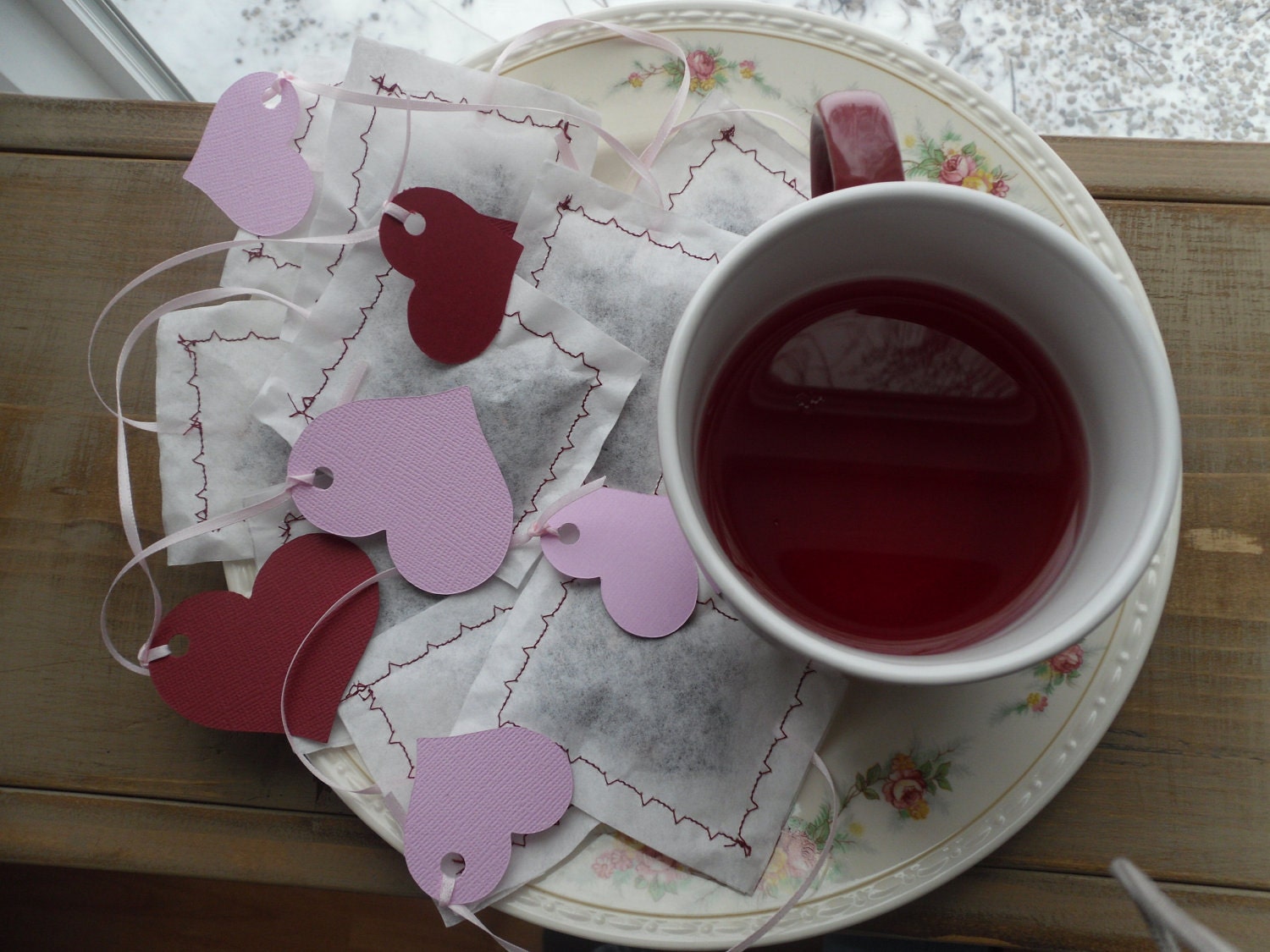 10 Homemade Valentine's Day Tea Bags with by steppingstoneshome