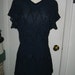 SALE VINTAGE BEADED Dress 1930's, 40's Navy Blue Cocktail Dress Art Deco Style