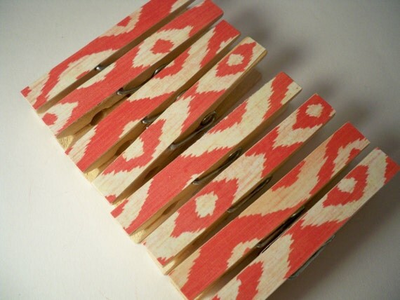 IKAT Clothesline Kit. Clothespins. Indoor. by HeartAndHandmade2