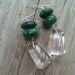 Green Earrings Sterling Silver Jewelry Turquoise Crystal Quartz Jewellery Unique Handcrafted ER-24