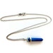 Blue Agate Necklace Spike Necklace Sterling Silver Jewellery Chain Jewelry Icicle Point Arrow Gemstone N-TBM