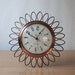 Copper wall clock, vintage starburst clock