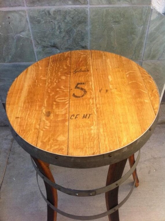 Wine Barrel Bistro Table by FALLENOAKDESIGNS on Etsy
