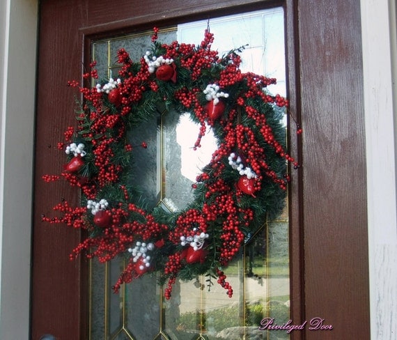 Jack Frost Berry Wreath XL Elegant  Christmas  by PrivilegedDoor