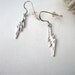 Vintage Silver Lightning Bolt Earrings : Flash Lightning vintage sterling silver lightning bolt earrings