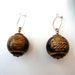 Vintage Artisan Earrings : Pottery Shards painted wooden bead indian earrings