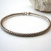 Vintage Silver Rope Cuff Bracelet: Bound vintage silver tone braided rope cuff bracelet or bangle