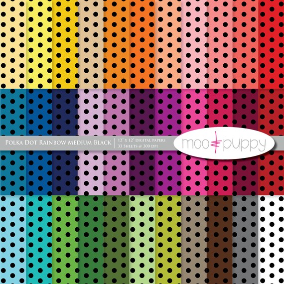 Items similar to Polka Dot Digital Scrapbook Paper Pack -- Polka Dot ...