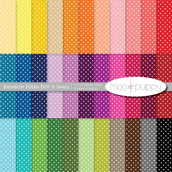 Items similar to Polka Dot Digital Scrapbook Paper Pack -- Polka Dot ...