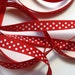 4.5 yds 3/8" Grosgrain Ribbon Swiss Dots - Red (2)