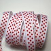5 yds 5/8" Grosgrain Dotted Ribbon - White with Red Dots