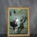 Vintage Reverse Glass Silhouette Painting