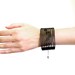black leather bracelet - Strong Black Leather Cuff with Chain, Adjustable size. modern jewelry