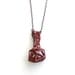 red geometric jewelry - Faceted Bottle in Dark Red - small. 3d printed. modern jewelry. pendant.