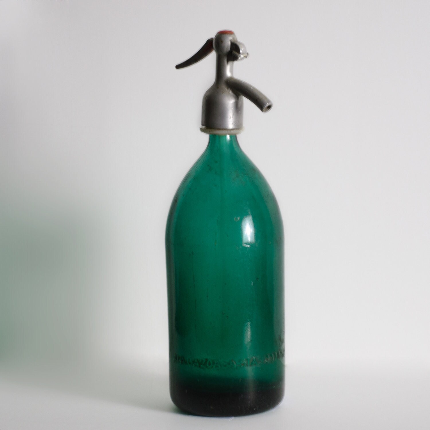 Vintage Teal Green Seltzer Bottle by Bluemooncollection on Etsy