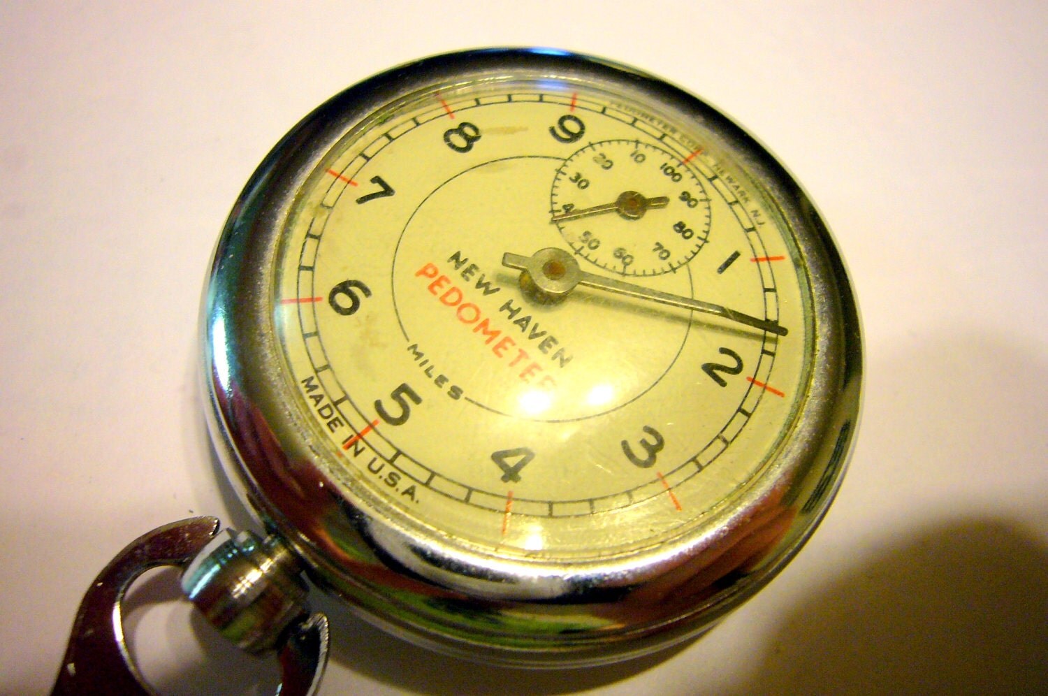 New Haven Vintage Mechanical Pedometer Works Great Made in USA