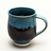 Wheel-thrown Porcelain Mug with Turquoise, and Temoku glaze by Hsinchuen Lin