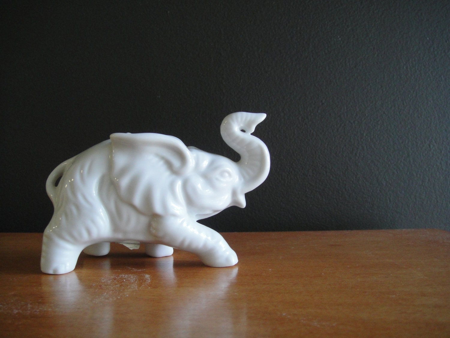 white stone elephant figurine