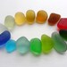 Fourteen frosted sea beach glass pieces - Gorgeous rainbow tinies