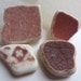 4 mixed pink and purple sea pottery shards - Lovely Scottish beach finds