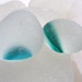 2 dipped jade turquoise and frost white multis - flawless sea glass - North sea beach glass, England