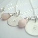 Bridesmaid set handstamped sterling silver plated with wire wrapped gemstones