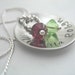 Mothers hand stamped & domed stainless steel necklace