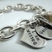 Cable chain bracelet, handstamped stainless steel